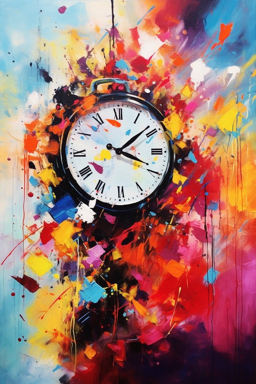 Classic Wall Clock, ajaton maalaus kankaalle, Fine Art Prints On Demand tekijältä F. Abderrahim