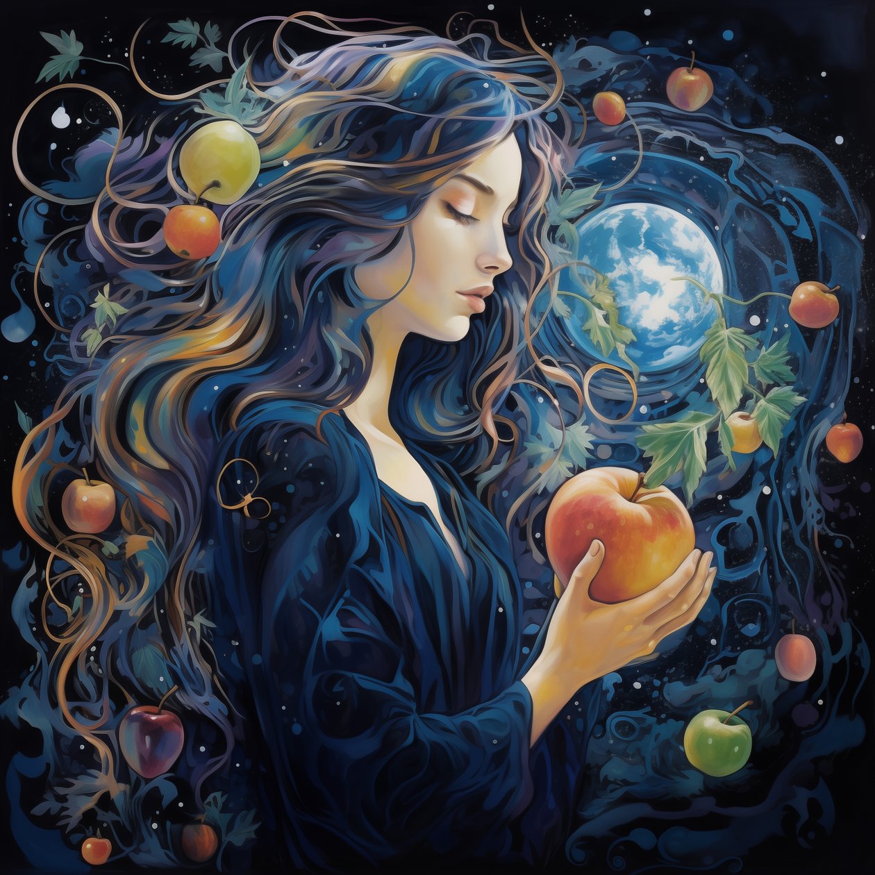 Sabbath Queen Divine Bride, glory of Moon, abstrakti surrealistinen Wall Art tulosteet tekijältä F. Abderrahim