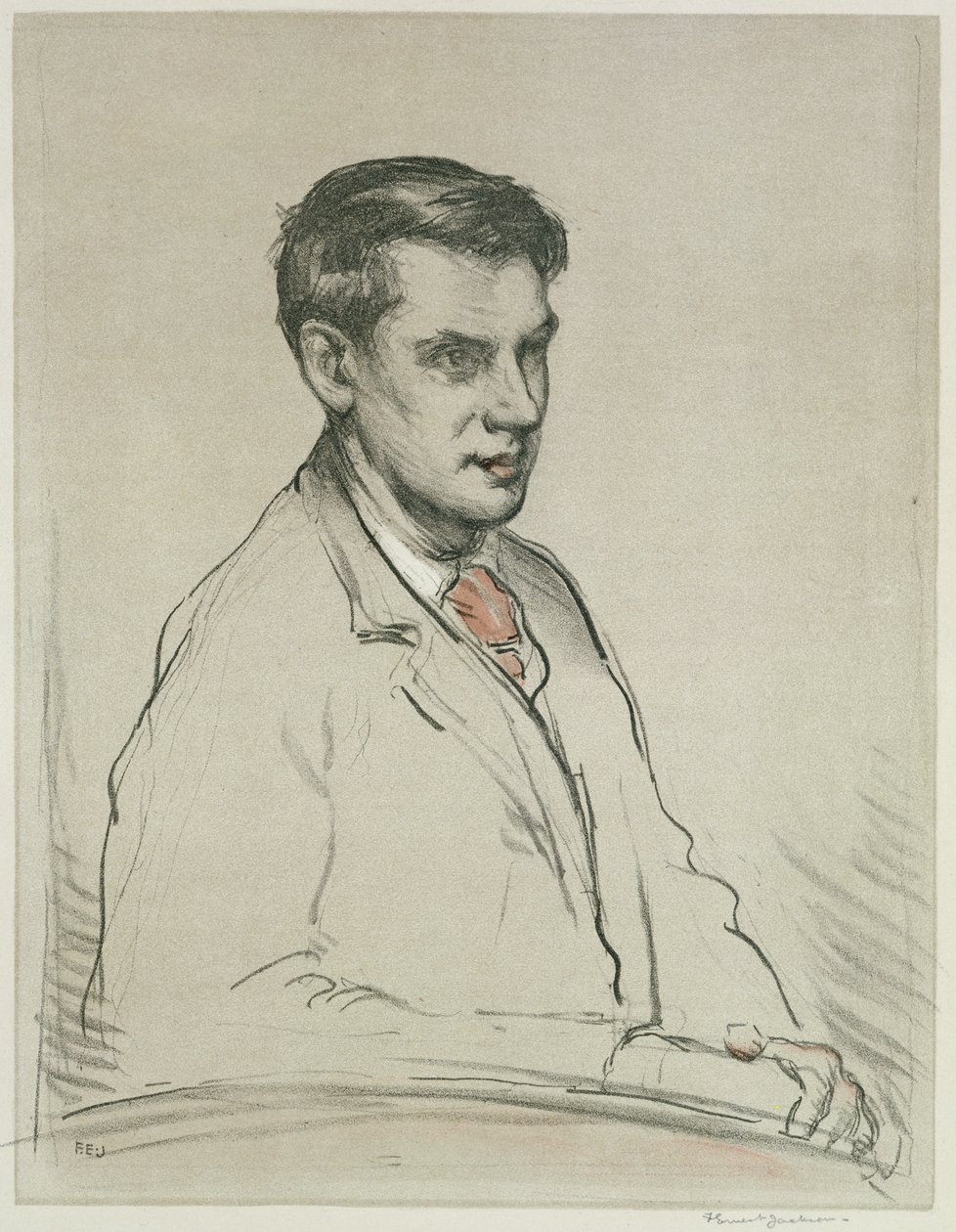 Alfred Oragen muotokuva (kynä ja akvarelli paperille) tekijältä F. Ernest Jackson