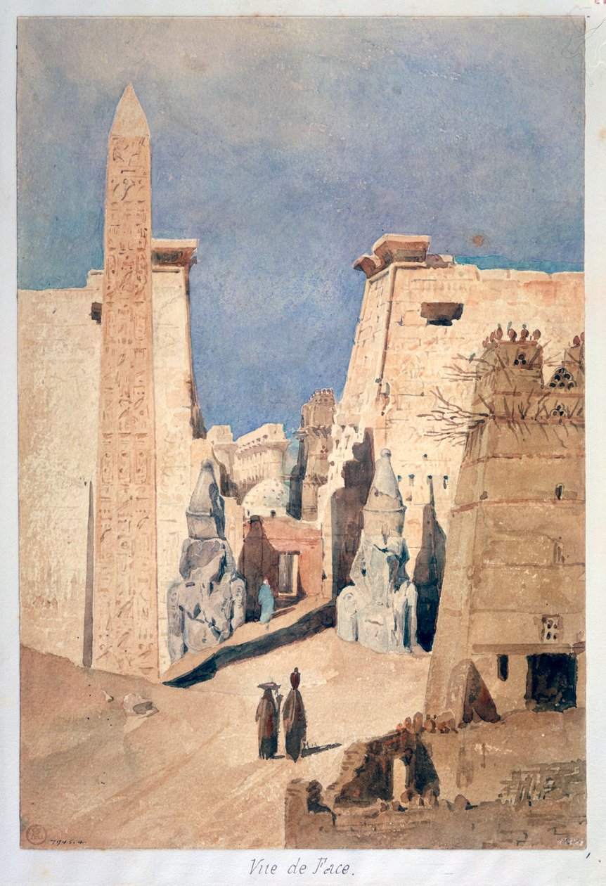 Louxor, edestä, 1800-luku tekijältä F. H. Naudin