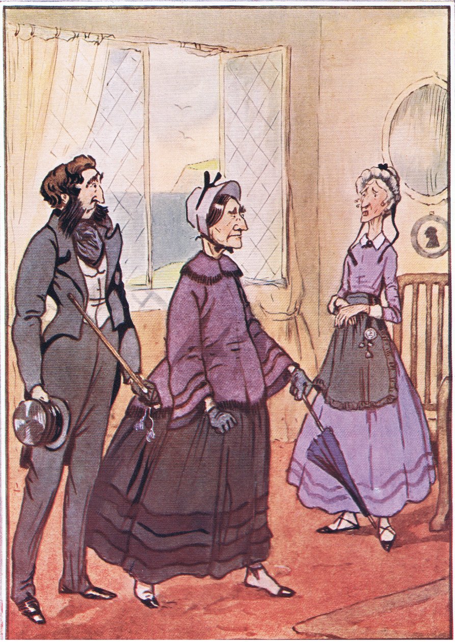 He kävelivät ylpeinä ulos mökistä, kuva David Copperfieldiltä, 1914 tekijältä F. M. B. Blaikie