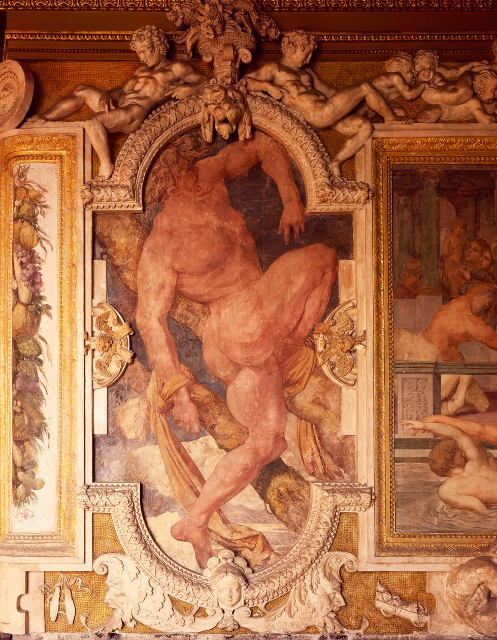 Freskot ja stukkoteokset Francis I:n Chateau de Fontainebleaun galleriassa (Unescon maailmanperintökohde tekijältä F. and Rosso Fiorentino G. Primaticcio