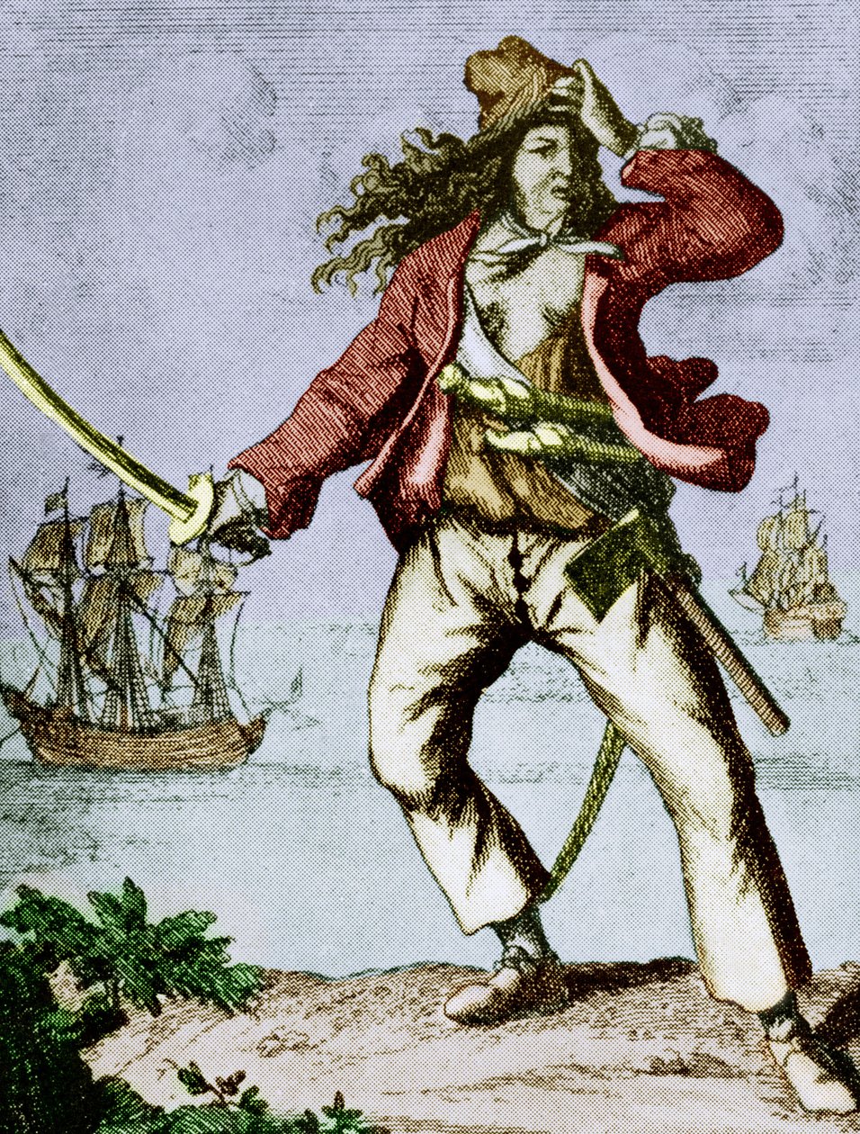 Mary Read (1690-1720) englantilainen nainen merirosvo (kaiverrus) tekijältä F. Wentworth