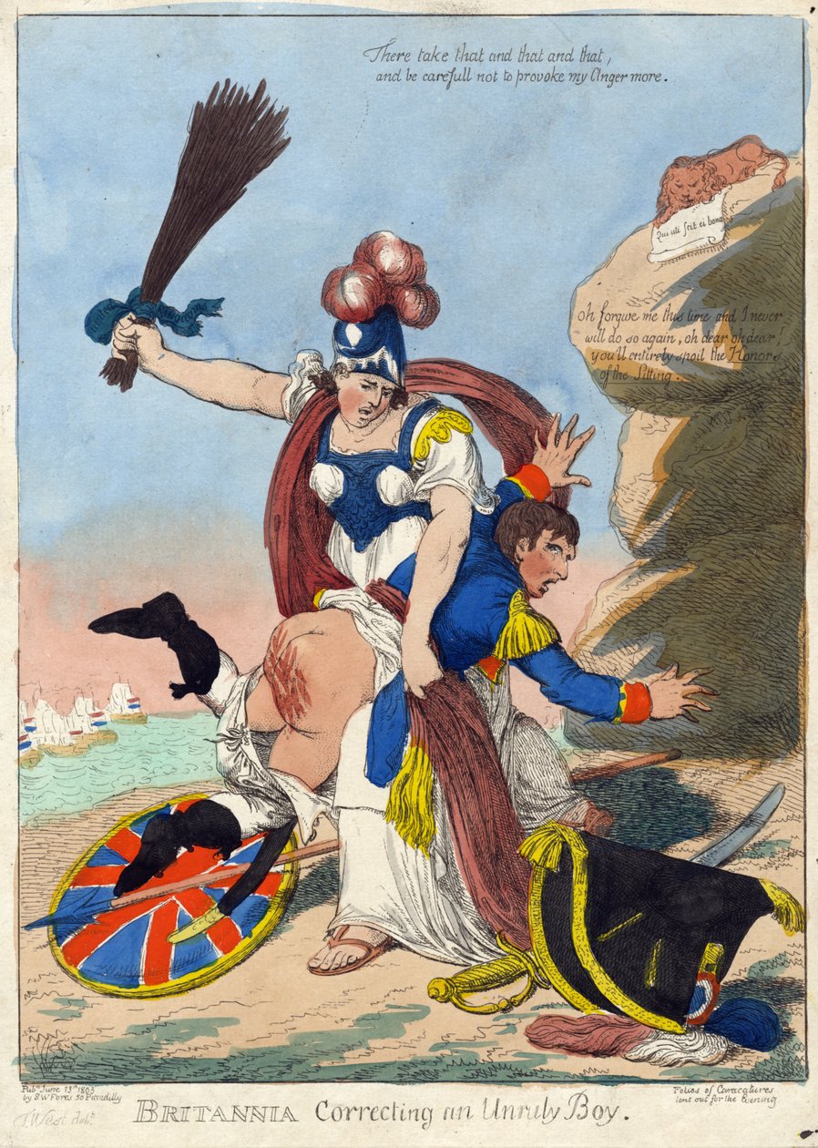 BRITANNIA oikaisee kuritonta poikaa (Napoleon) tekijältä F. Williams