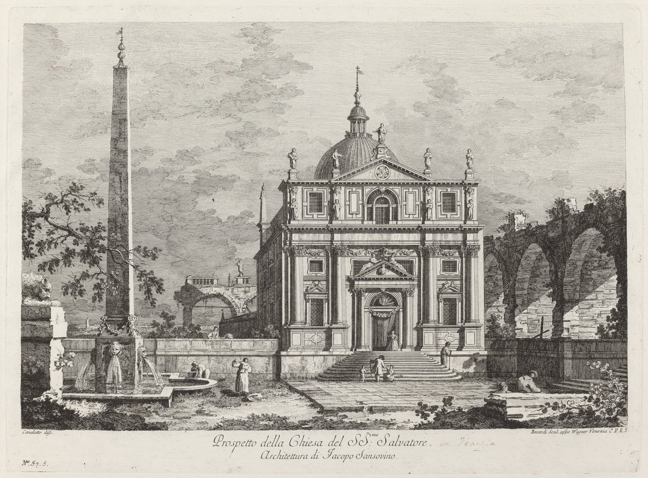 SS:n kirkon esite. Pelastaja tekijältä Fabio Berardi after Canaletto
