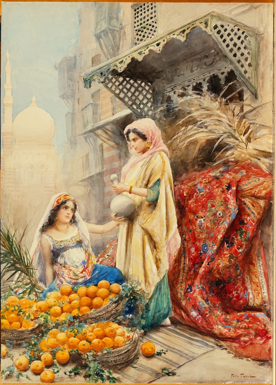 The Orange Seller (aquarel·la sobre paper) finlandès tekijältä Fabio Fabbi
