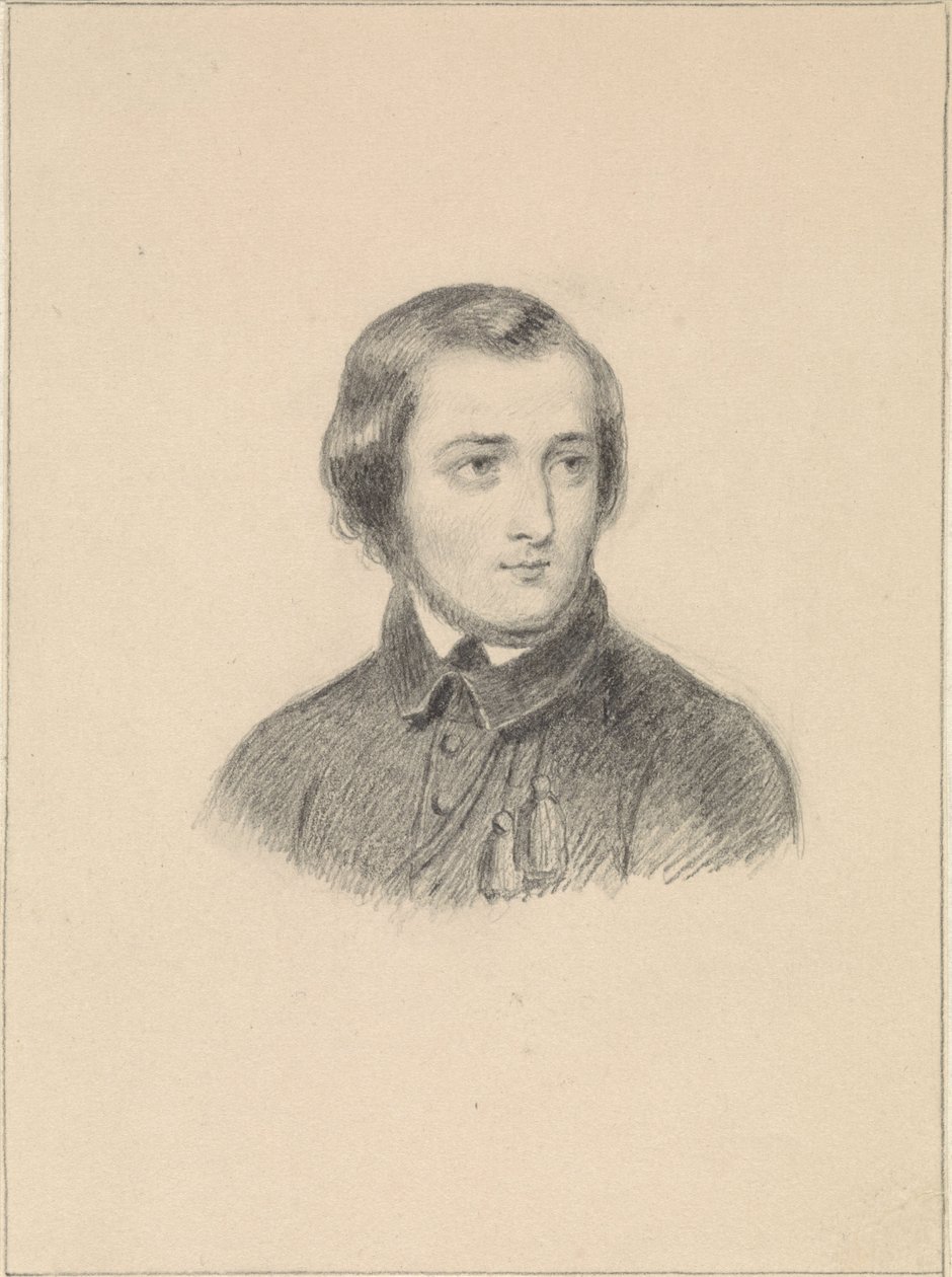 Portret van Willem Geefs, ovi Fanny Geefs-Corr (1840-1842) tekijältä Fanny Geefs