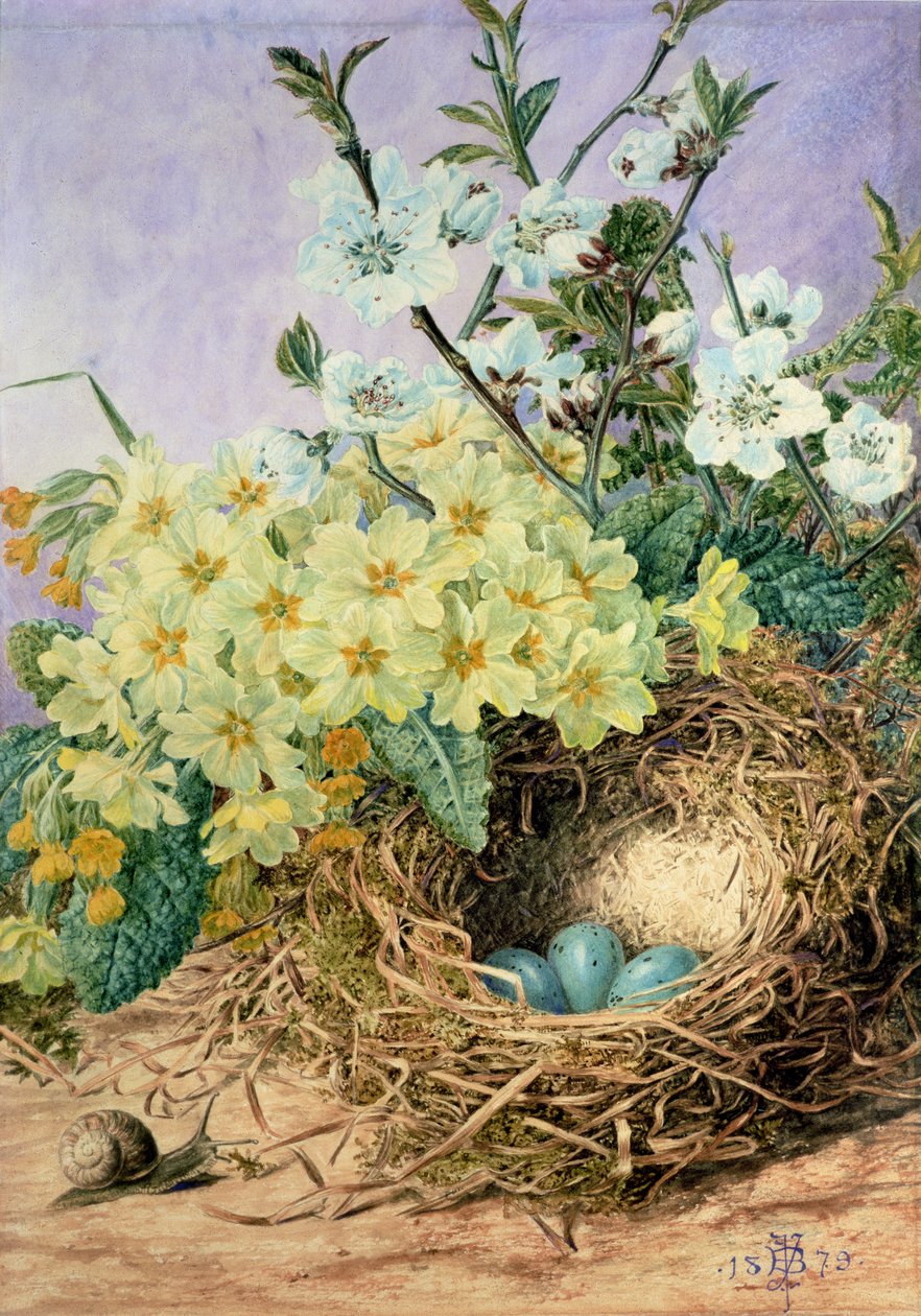 Kevät, 1879 (wc paperilla) tekijältä Fanny Jane Bayfield