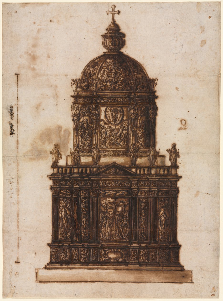 Suunnittelu Ciboriumiin, 1600-luku. tekijältä Fantoni Family Workshop