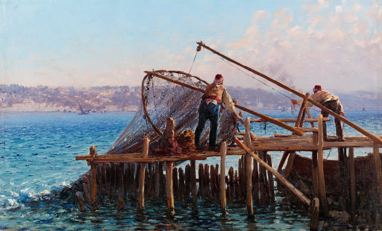 Kalastajat tuovat saaliin tekijältä Fausto Zonaro