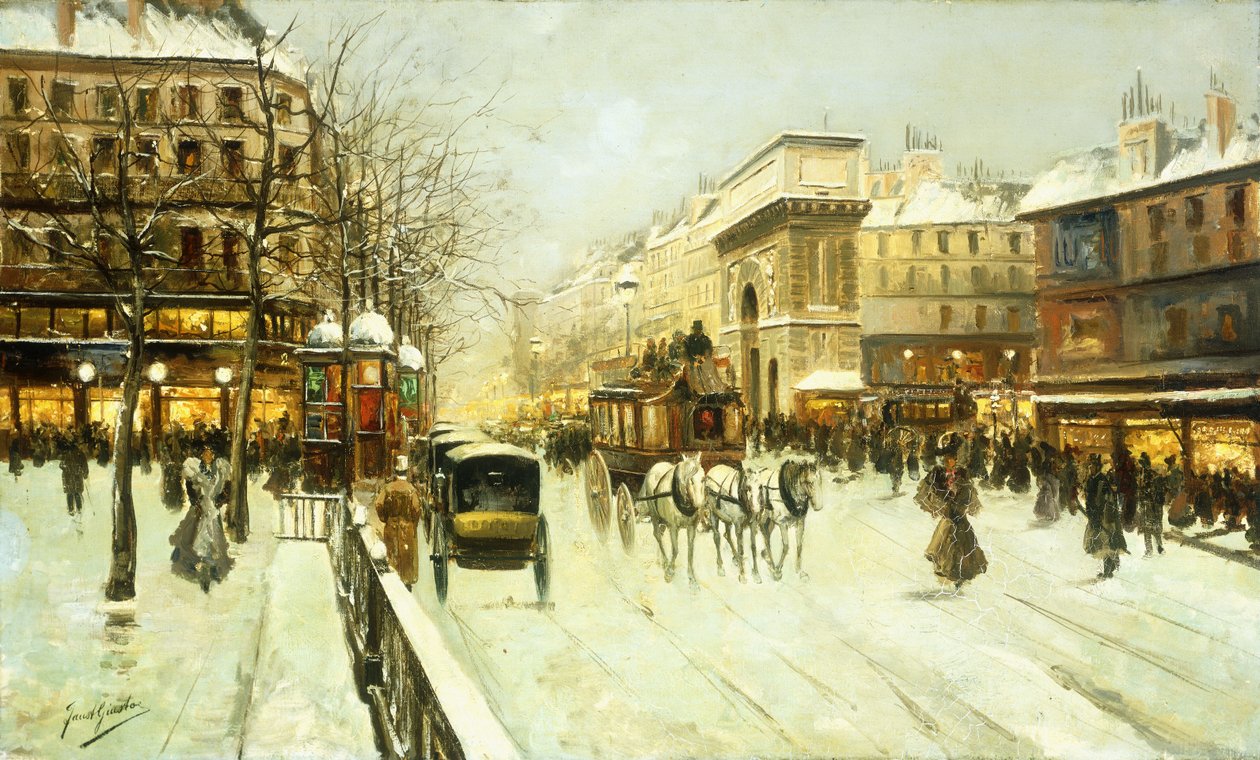 Paris Street Scene (öljy kankaalle) tekijältä Fausto Giusto