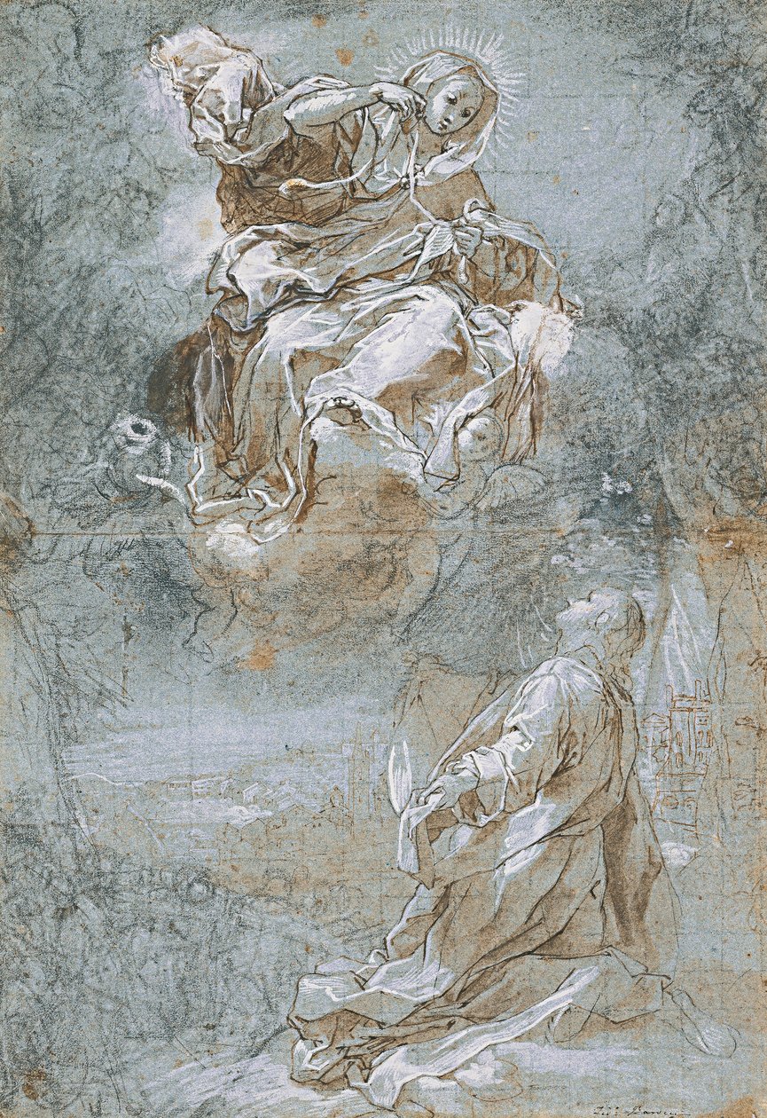 Pyhän vyön ihme (recto), n. 1600-1610 tekijältä Federico Barocci