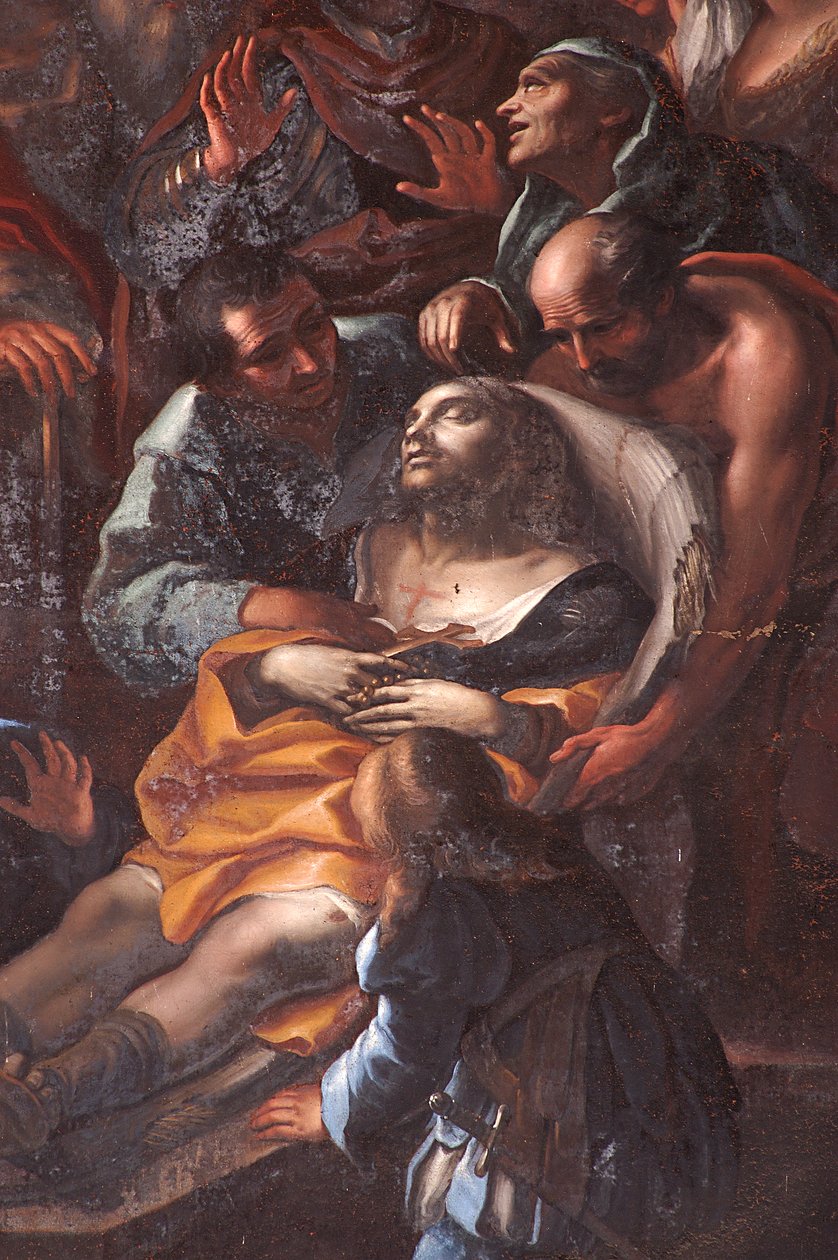 Pyhän Rochin kuolema Aronan vankilasellissa, yksityiskohta, 1691 tekijältä Federico Bianchi