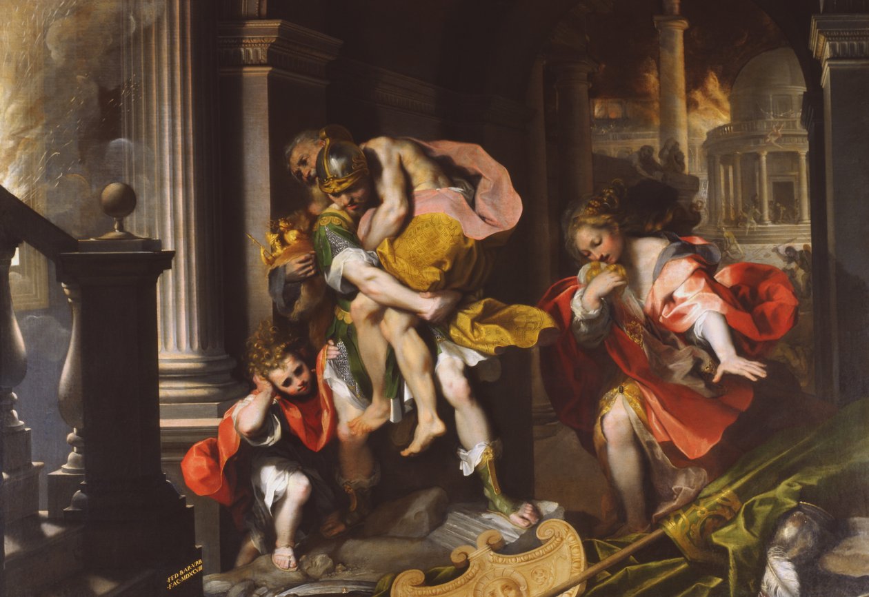 Aeneaksen pako Troijasta, 1598 tekijältä Federico Barocci