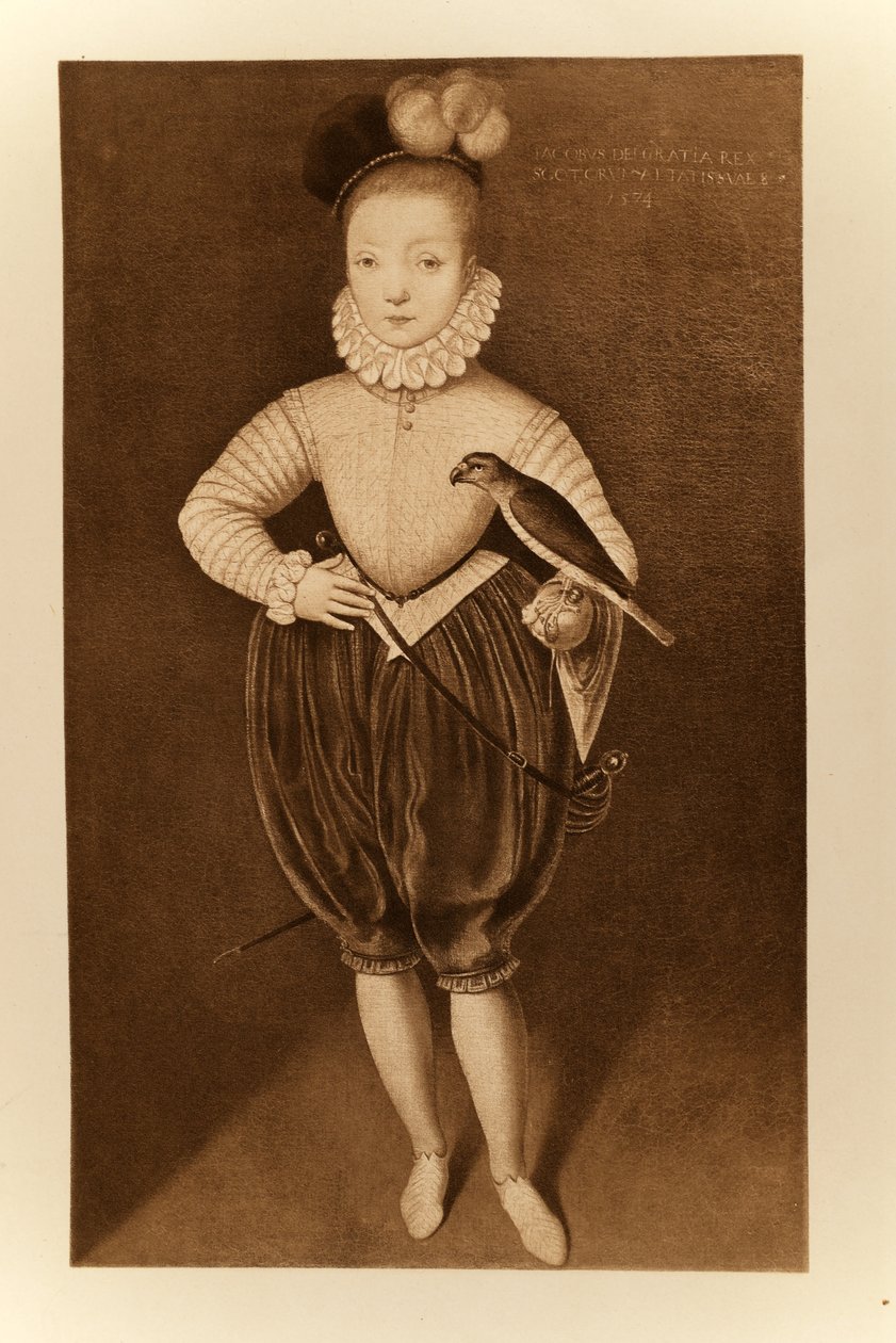Englannin kuningas James I ja Skotlannin VI poikana, kirjasta "James I ja VI", paina Manzi Joyant und Co. Paris, 1904 (kollotyyppi) tekijältä Federico Zuccari or Zuccaro