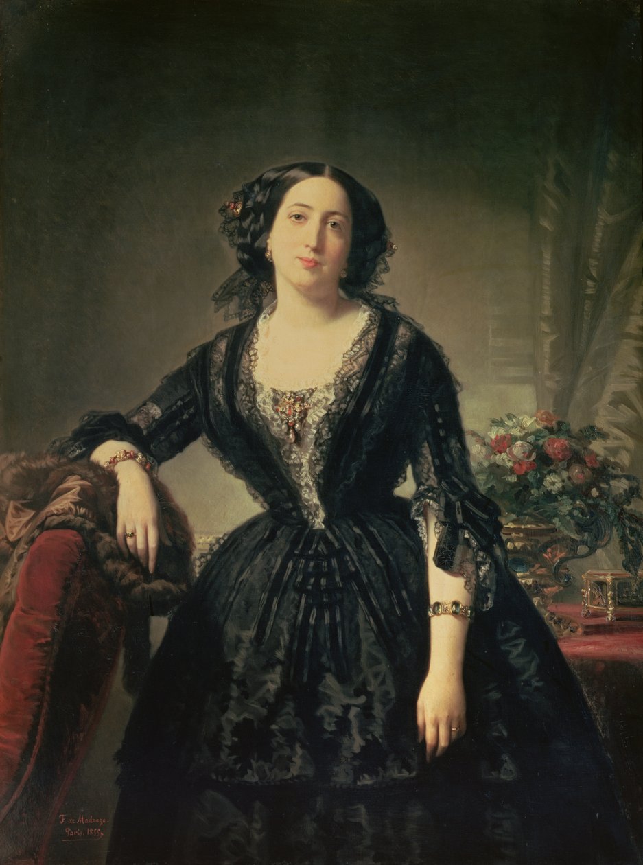 Muotokuva Maria Dolores Aldama, Marquesa de Montelo, 1855 öljy kankaalle tekijältä Federico de Madrazo y Kuntz