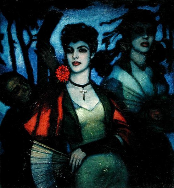 Punaiset neilikat (öljy kankaalle) tekijältä Federico Armando Beltran Masses
