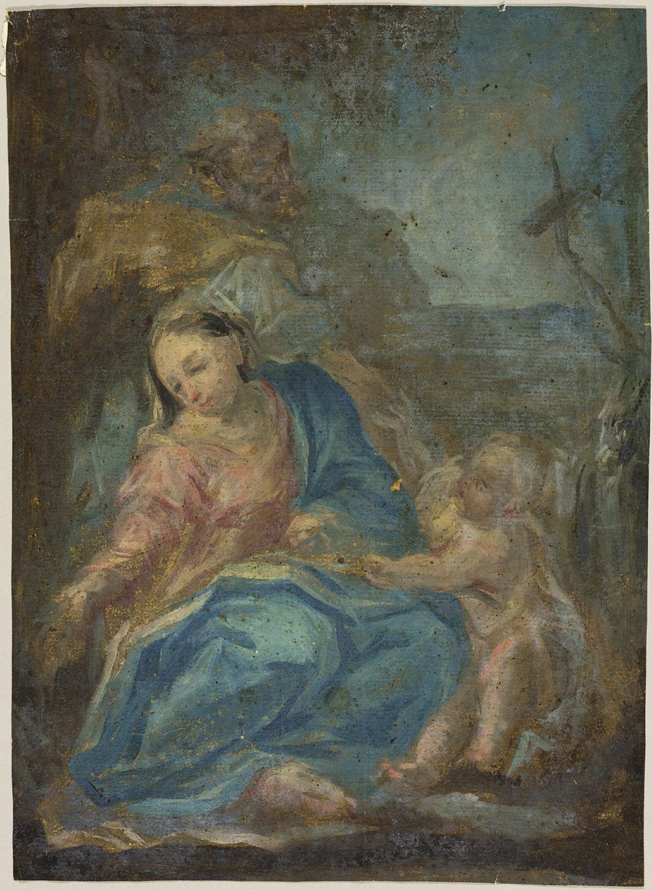 Lepää lennossa Egyptiin (recto); Rukouskirkon madonna (käänteinen) tekijältä Federico Barocci