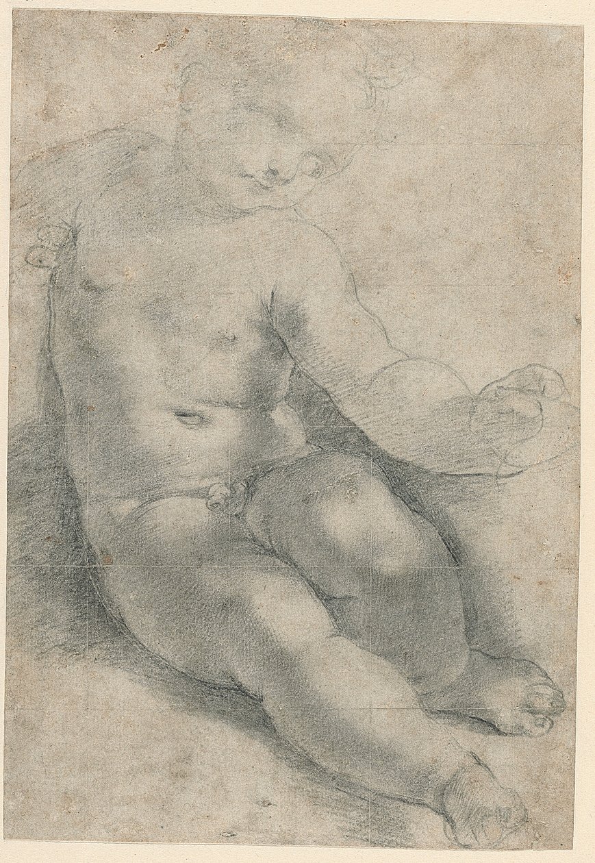 Tutkimus S. Simonen Madonnan Kristuslasta varten (etusivu); maisemaselvitys (kääntöpuoli). tekijältä Federico Barocci