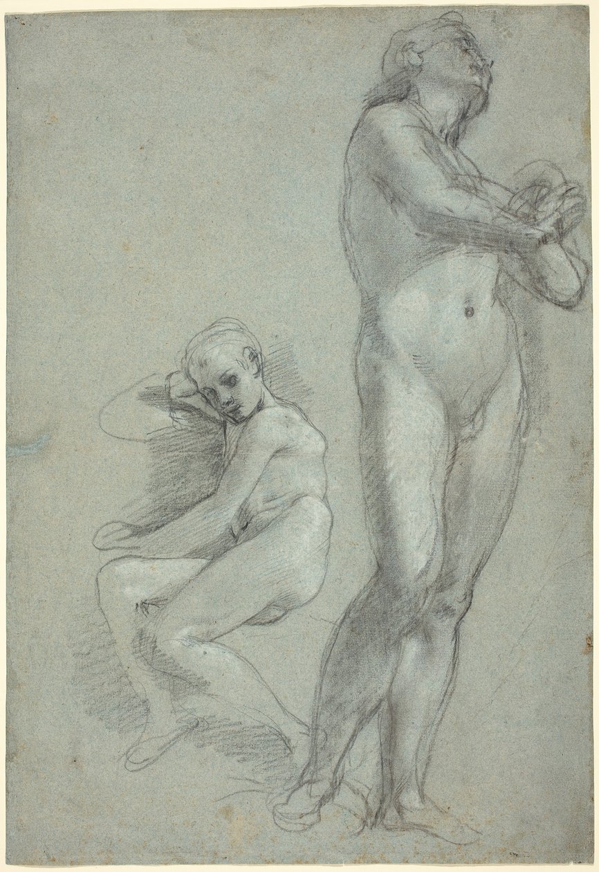 Kaksi alastonnuorta [recto] tekijältä Federico Barocci