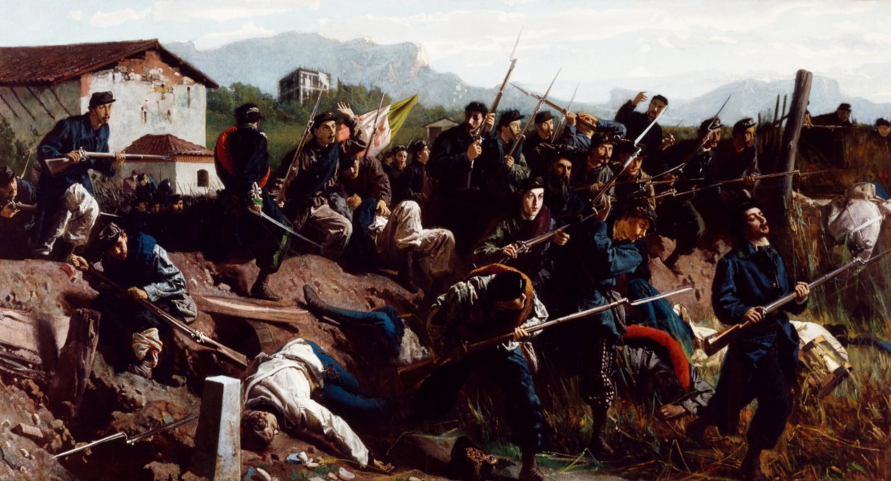 Varesen taistelu, n. 1862 (öljy kankaalle) tekijältä Federico Faruffini