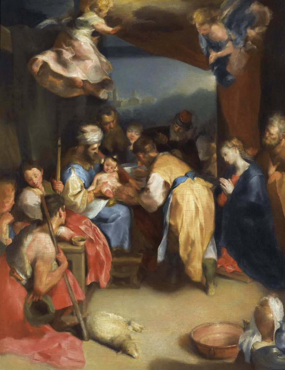 Jeesuksen ympärileikkaus - Kristuksen ympärileikkaus - Barocci, Federigo (1528-1612) - Öljy kankaalle - 81,8x63,7 - Yksityiskokoelma tekijältä Federico Fiori Barocci or Baroccio