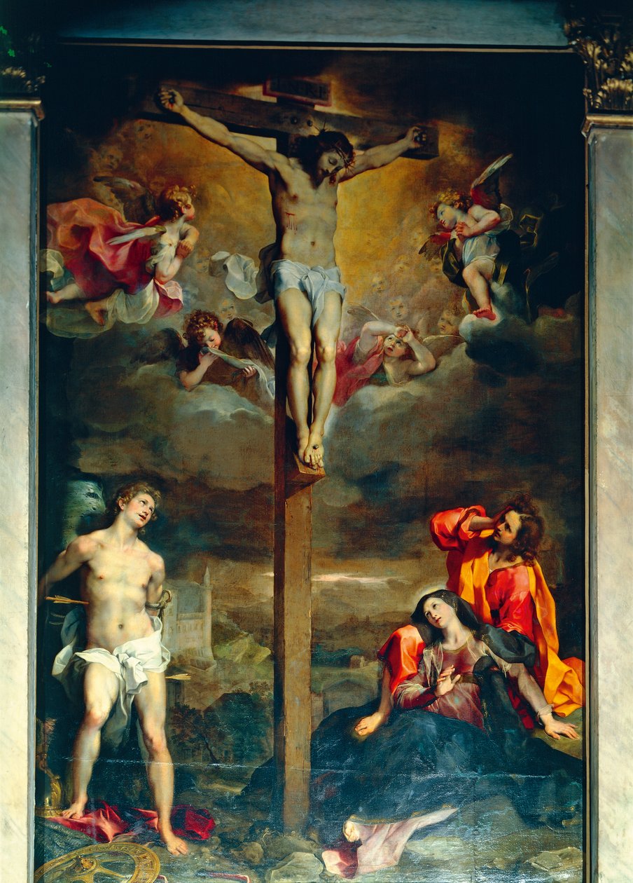 Ristiinnaulitseminen Neitsyen ja pyhien kanssa tekijältä Federico Fiori Barocci or Baroccio