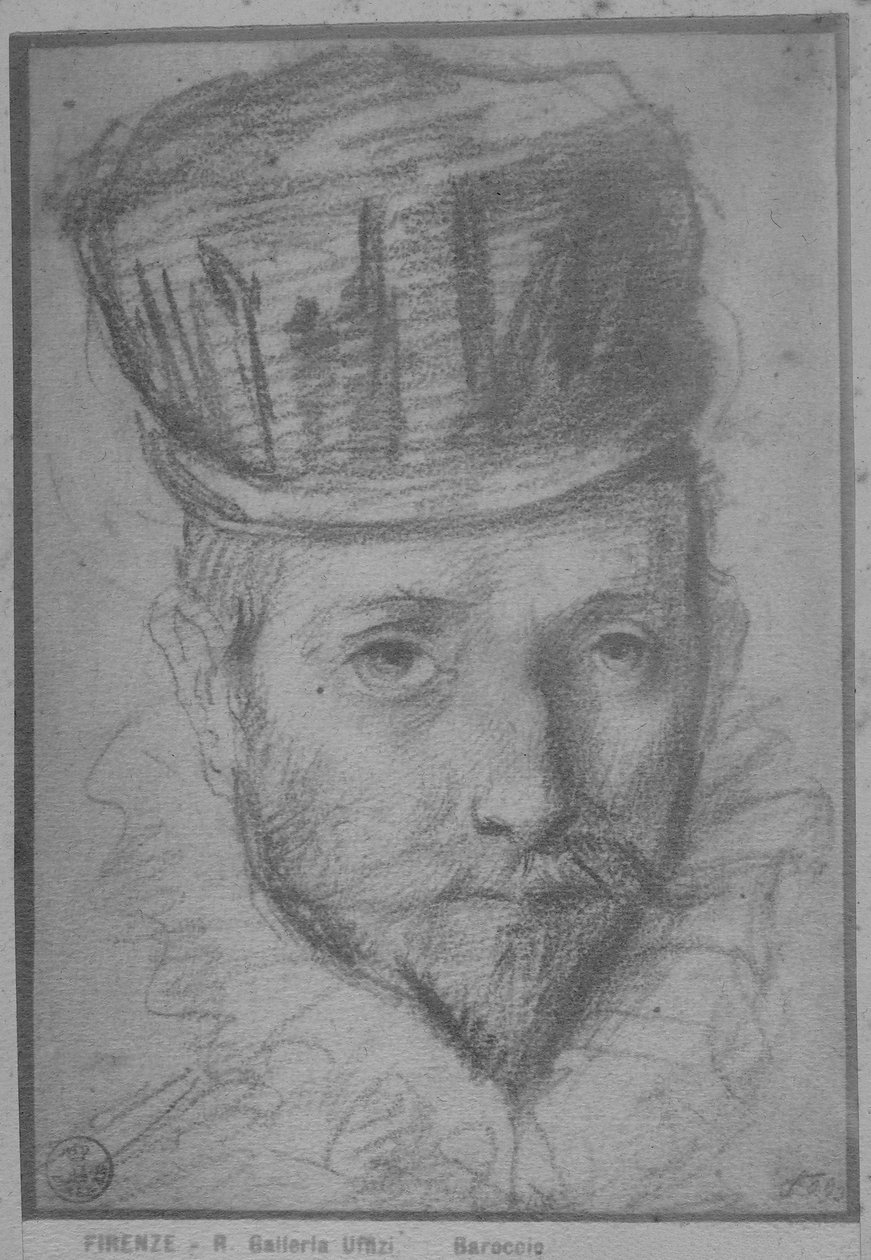 Francesco Maria della Rovere (punaista ja mustaa liitua paperilla) tekijältä Federico Fiori Barocci or Baroccio