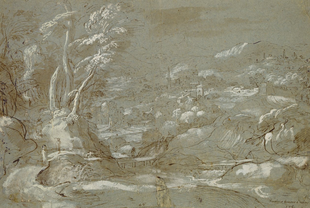 Vaaka (kynä ja muste paperille valkoisella korostuksella) tekijältä Federico Fiori Barocci or Baroccio