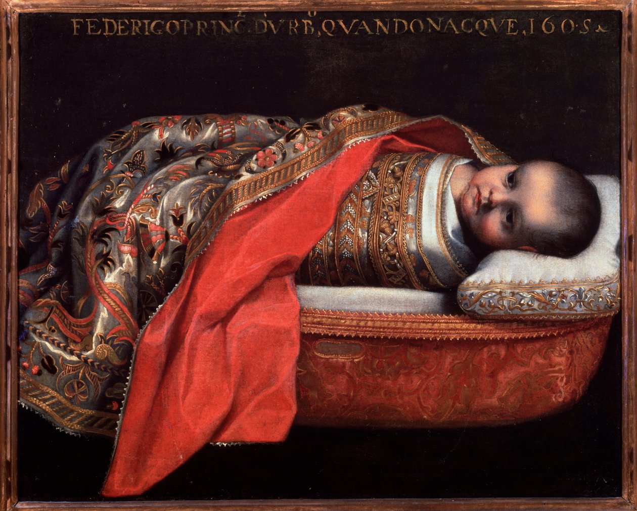 Muotokuva Federico Ubaldo della Roveresta, Urbinon herttuasta (vauva) - maalaus tekijältä Federico Fiori Barocci or Baroccio