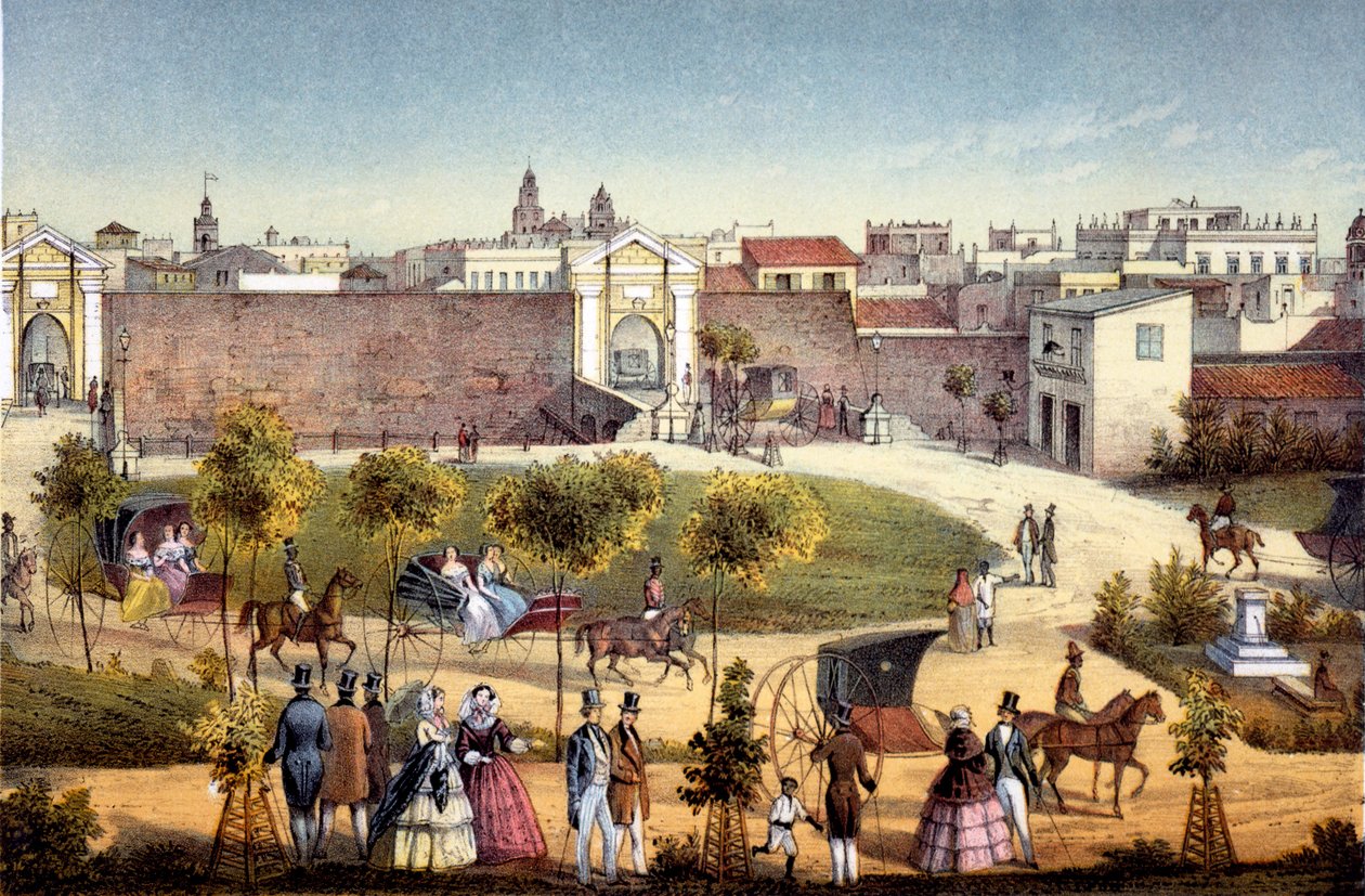 Monseratten portit, Havanna, Kuuba, 1840 tekijältä Federico Mialhe