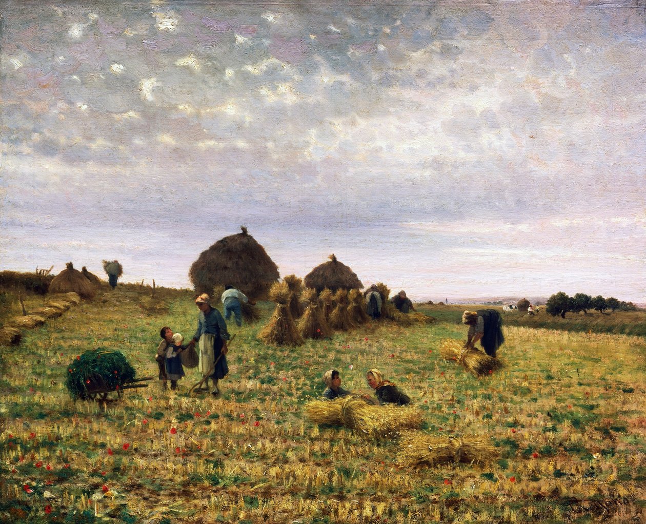Harvest, maalaus Federico Rossano (1835-1912), öljy kankaalle, 65x80 cm tekijältä Federico Rossano