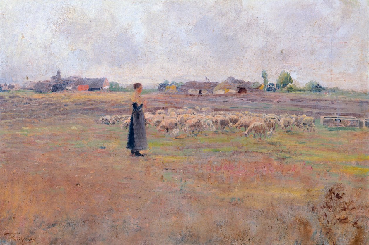 Illan rauha, Federico Rossano (1835-1912), öljy pahville, 28x46,8 cm tekijältä Federico Rossano