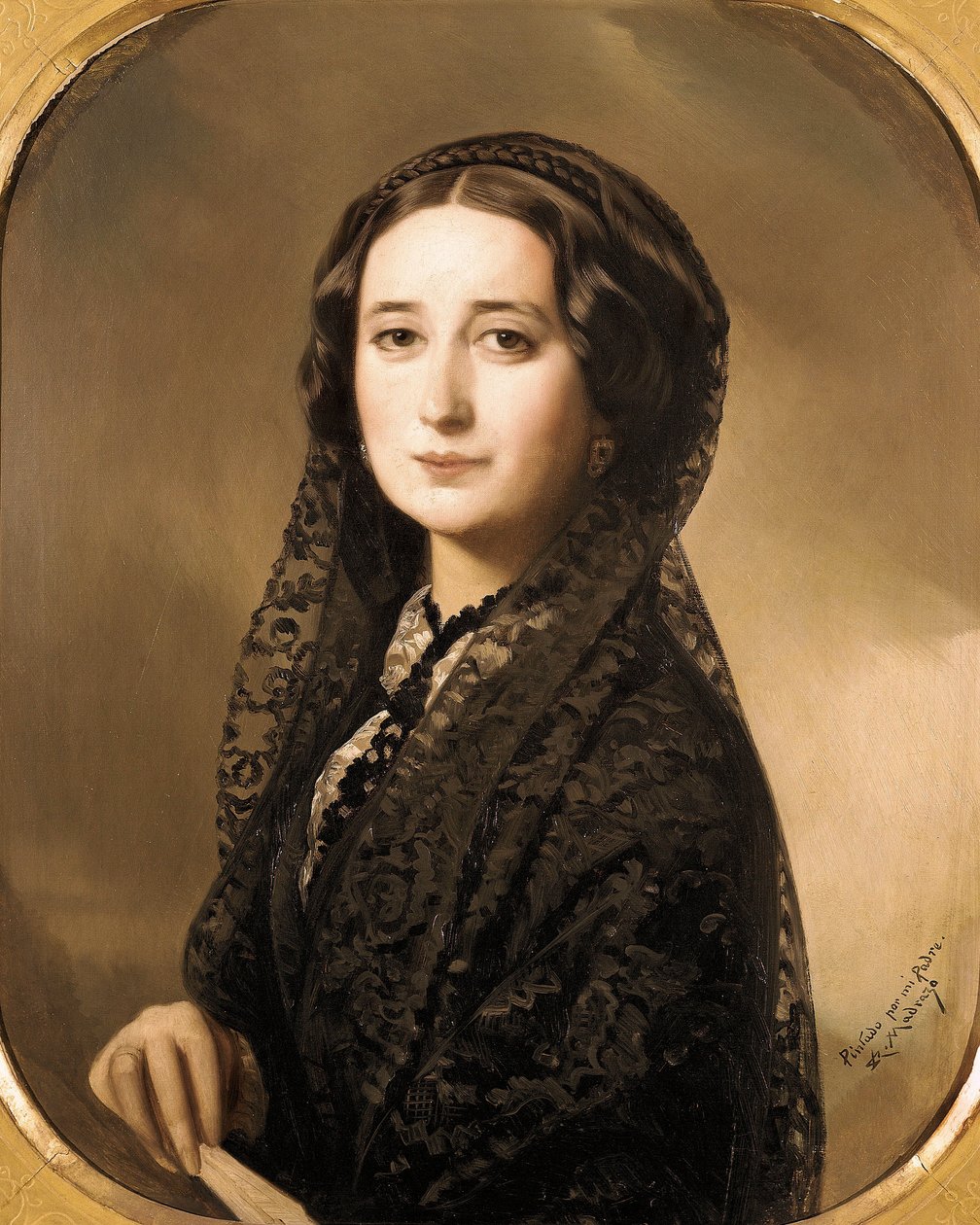 "Espanjalaisen runoilijan Carolina Coronadon (1823-1911) muotokuva" (maalaus) tekijältä Federico de Madrazo y Kuntz