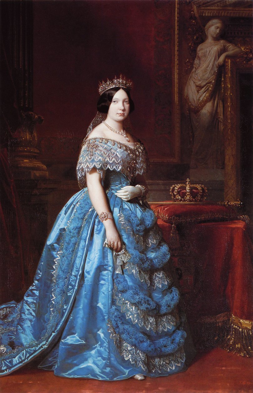 Espanja: Retrato de la reina Isabel II de España (1830-1904) Isabella II:n muotokuva Espanjasta tekijältä Federico de Madrazo y Kuntz