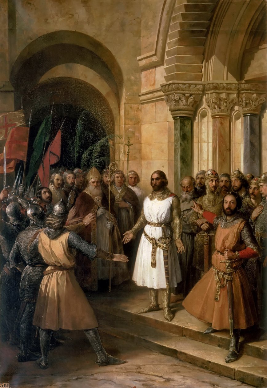 Godfrey of Bouillon valittiin Jerusalemin kuninkaaksi 23. heinäkuuta 1099 tekijältä Federico de Madrazo y Kuntz