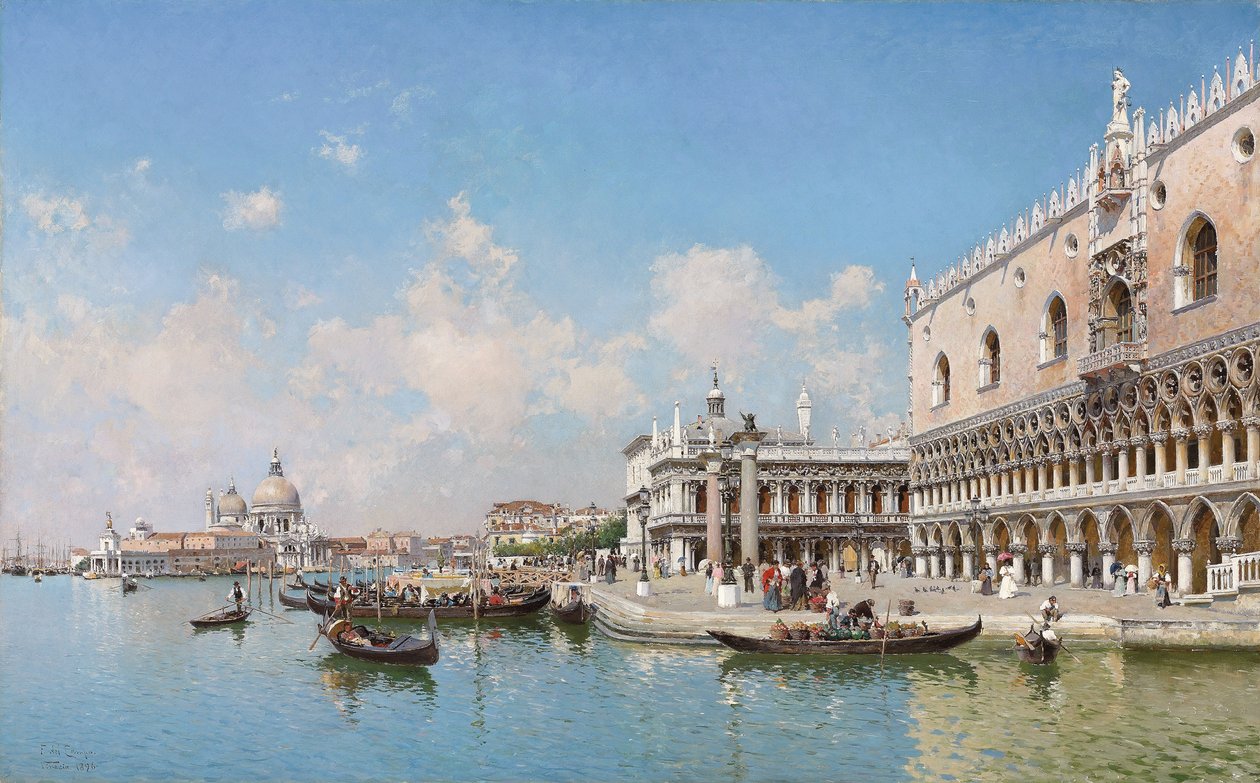 Dogen palatsi ja Santa Maria della Salute, 1896 tekijältä Federico del Campo