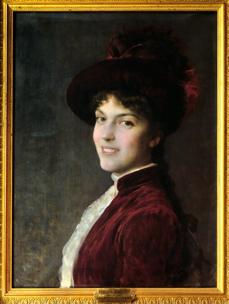 Ida Louisen muotokuva Federico Andreottin (1847-1930) maalaus 1880 Firenze, Modernin taiteen museo tekijältä Federigo Andreotti