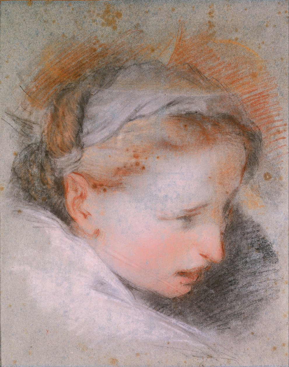 Naisen pää, 1568-1569 tekijältä Federigo Barocci