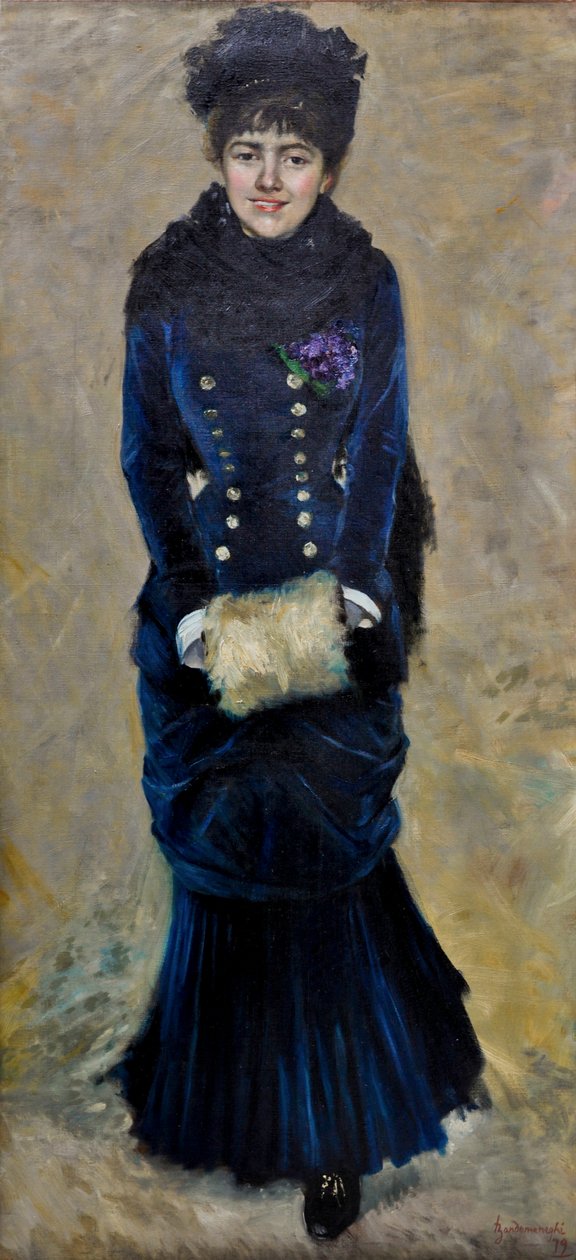 Nainen, jolla on muffinssi tai Violettes d
