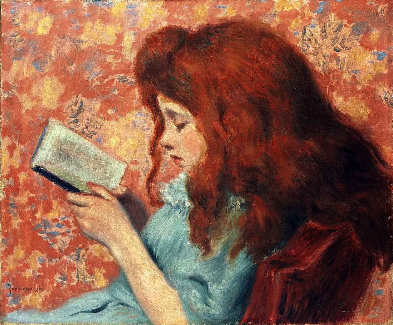 Pikku punatukkainen tyttö - Federico Zandomeneghi (1841-1917). Öljy kankaalle Mitat : 38,8x46,3 cm Yksityiskokoelma tekijältä Federigo Zandomeneghi