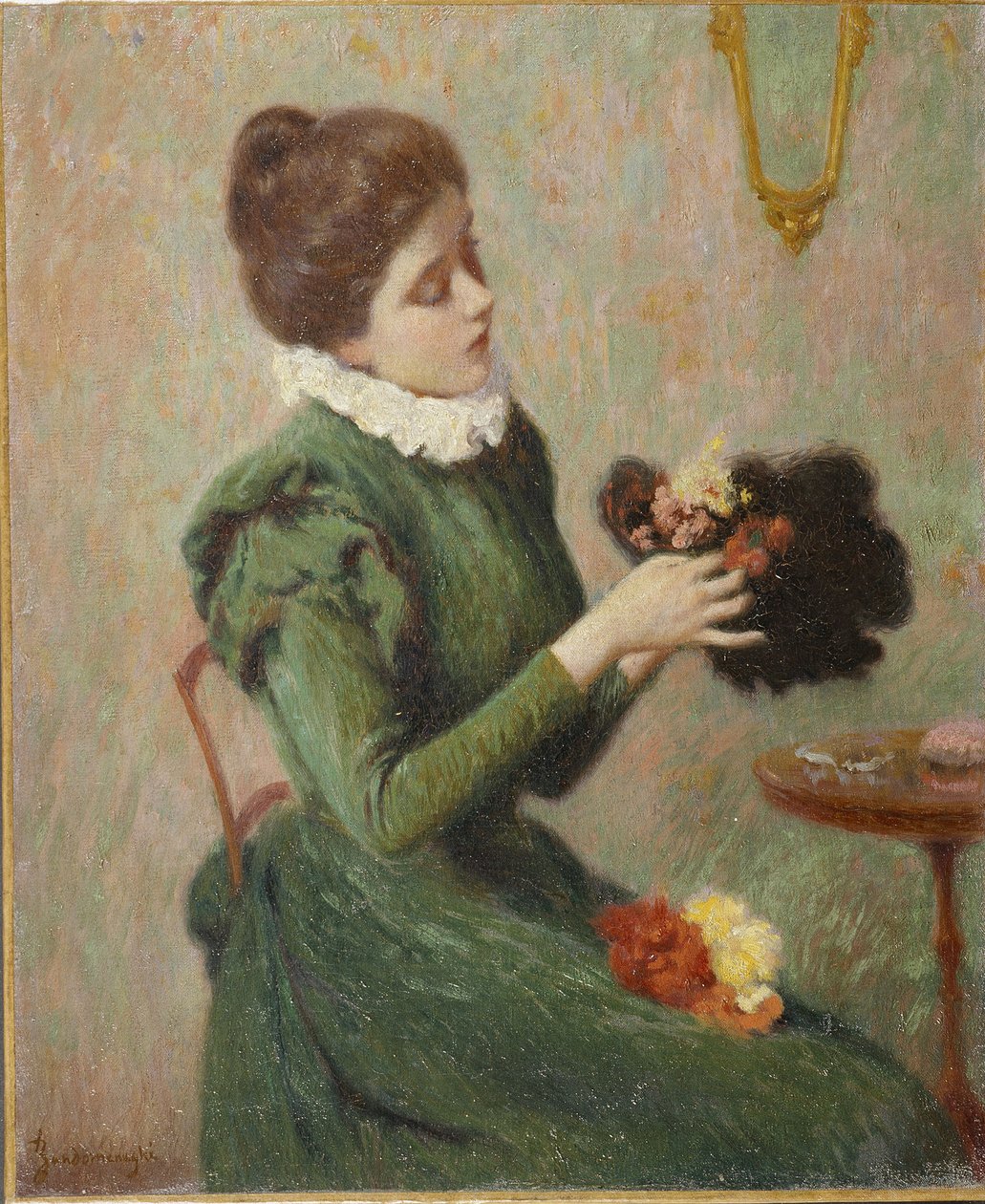 Zandomeneghi, Federico (1841-1917) The Milliner (la modiste). öljy kankaalle tekijältä Federigo Zandomeneghi