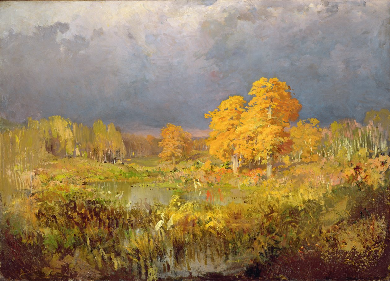 Metsän suo syksyllä, noin 1872 tekijältä Fedor Aleksandrovich Vasiliev