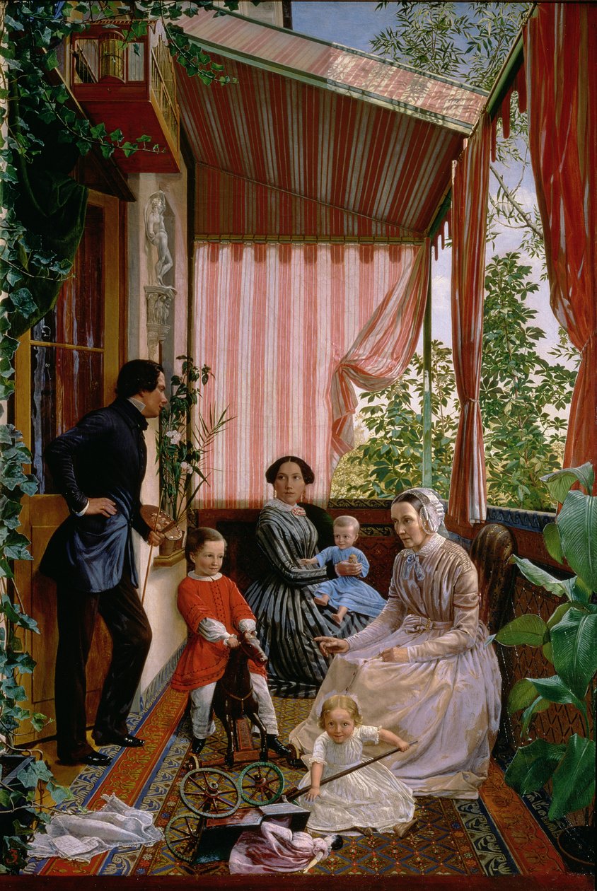 Parvekkeella, 1857 tekijältä Fedor Mikhailovich Slavyansky