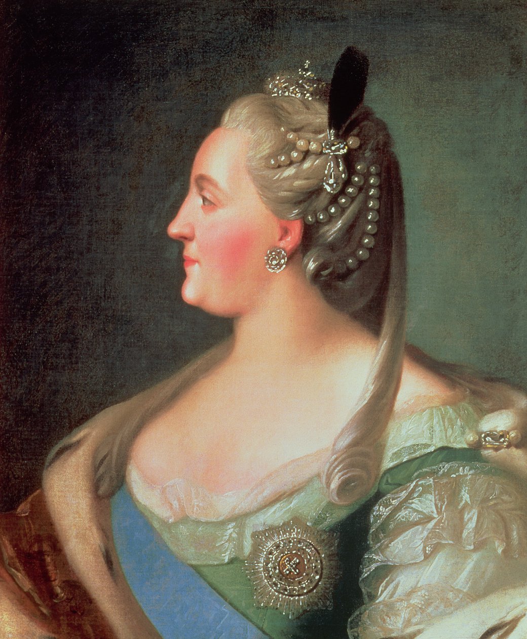 Keisarinna Katariina II Suuren (1729-96) muotokuva vuoden 1763 jälkeen tekijältä Fedor Stepanovich Rokotov