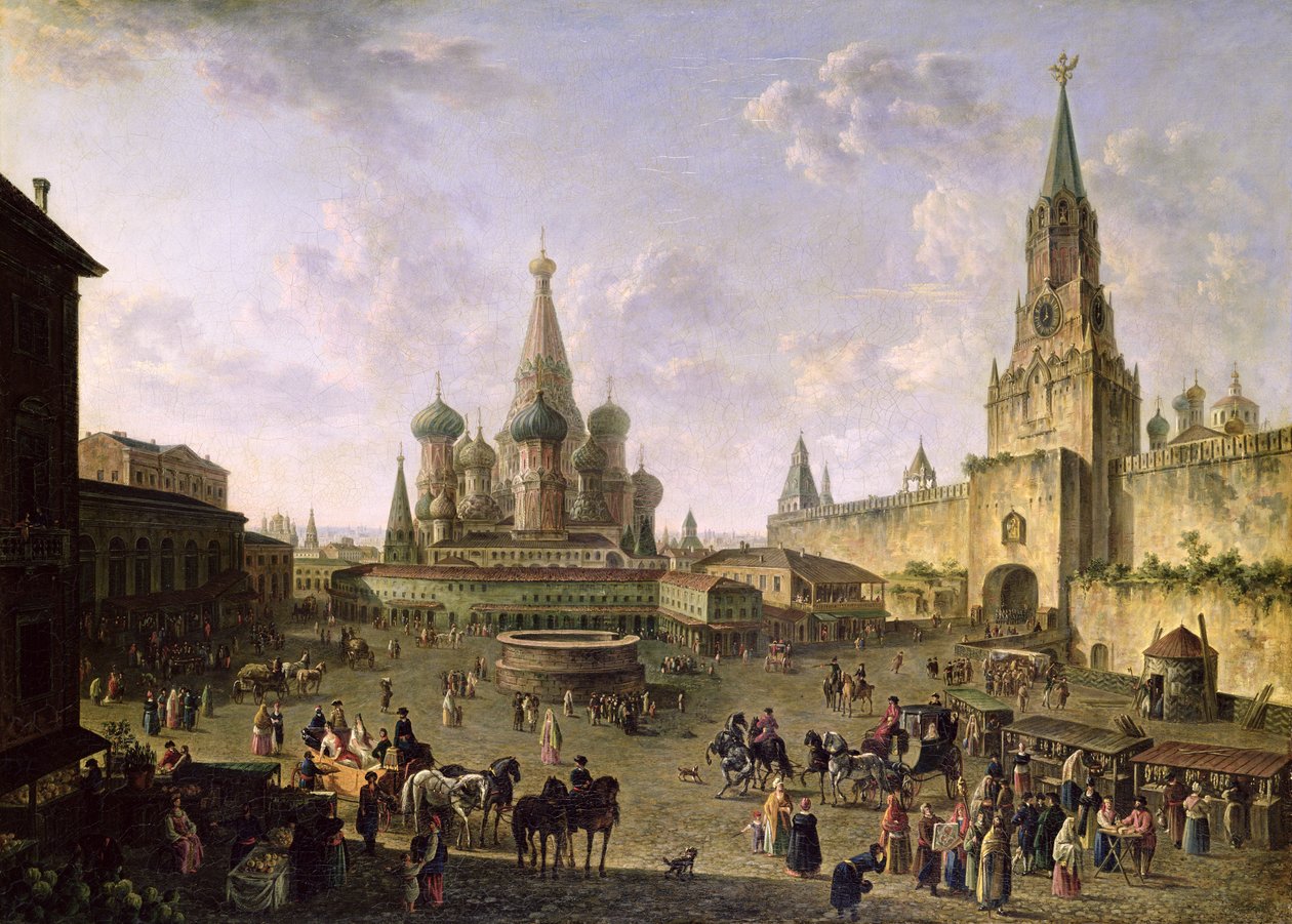 Punainen tori, Moskova, 1801 tekijältä Fedor Yakovlevich Alekseev