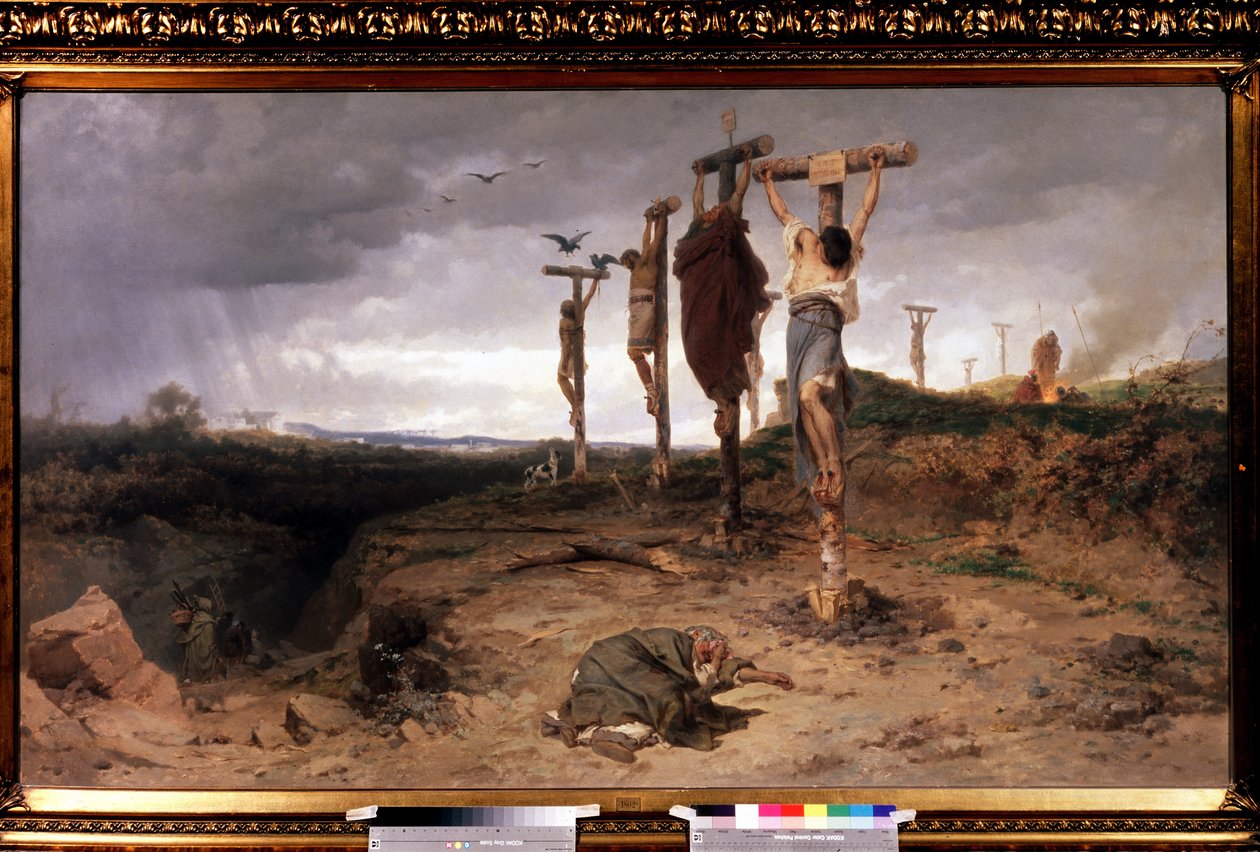 Kirottu kenttä, teloituspaikka antiikin Rooman valtakunnassa. Feodor Andrejevitš Bronnikovin (1827-1902) maalaus öljy kankaalle tekijältä Fedor Andreevich Bronnikov