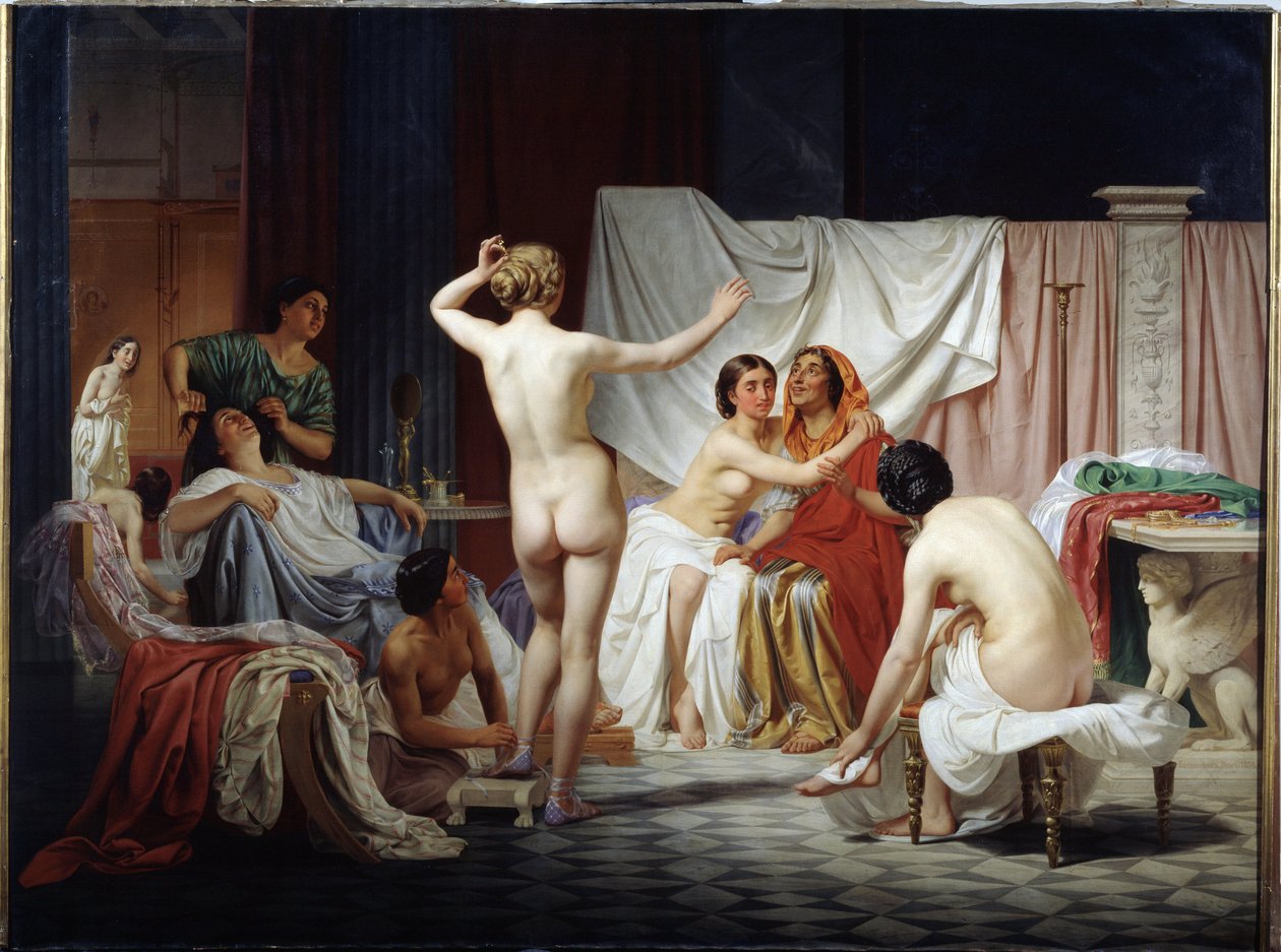 Roomalaiset kylpylät. Feodor Andrejevitš Bronnikovin (1827-1902) maalaus. Öljy kankaalle tekijältä Fedor Andreevich Bronnikov