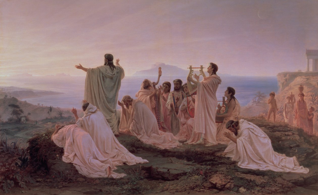 Pythagoralaisten hymni nousevalle aurinkolle, 1869 tekijältä Fedor Andreevich Bronnikov