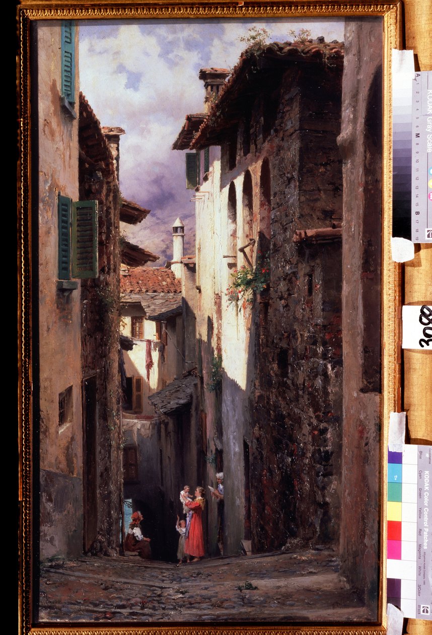 ""Scene de rue a Bellagio en Italie"" Peinture de Feodor Andreyevich Bronnikov (1827-1902) 1875 State Tretyakov Gallery, Moscou tekijältä Fedor Andreevich Bronnikov